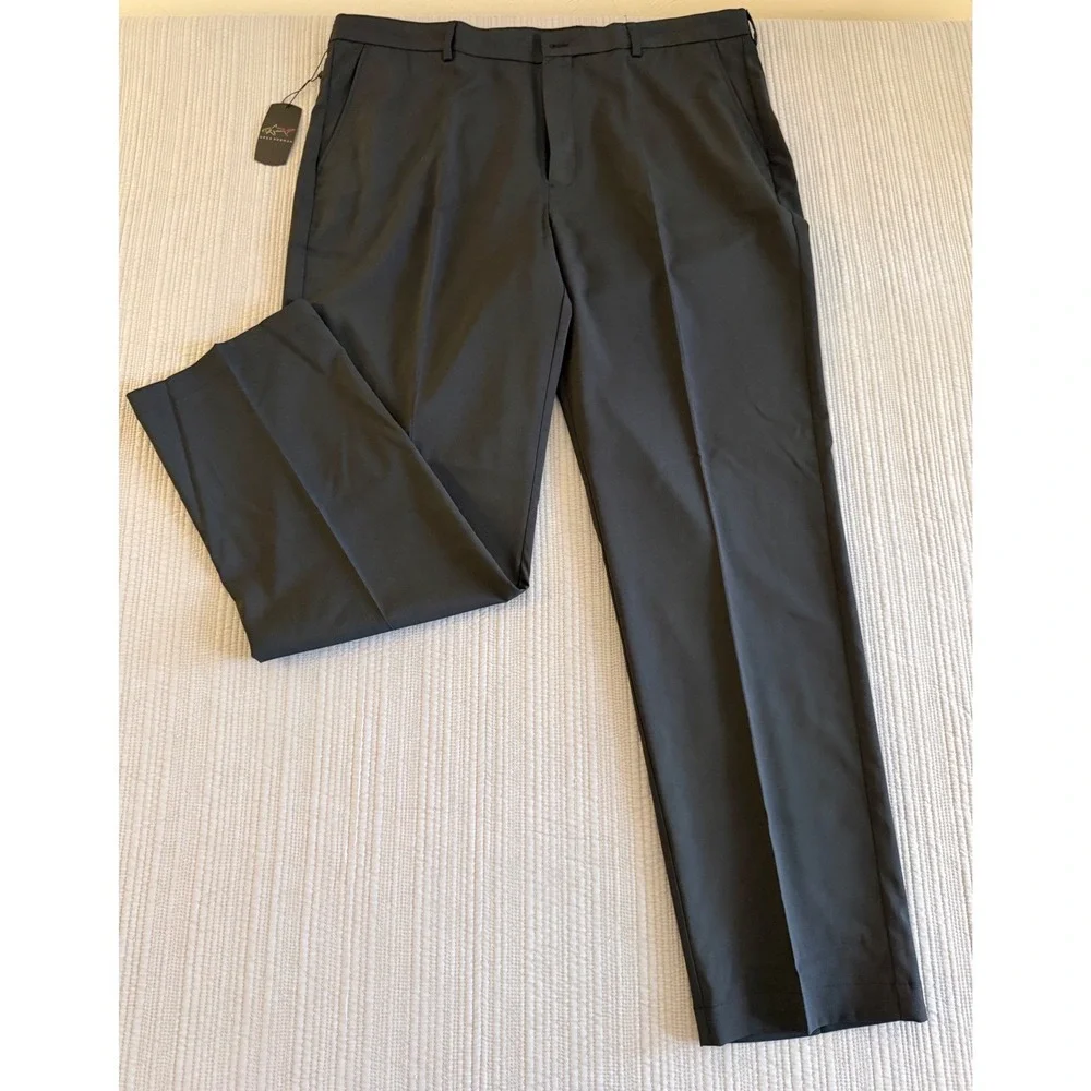 Greg Norman Mens Black Performance Golf Pants‎ W40/L32 New Stretch Trousers
